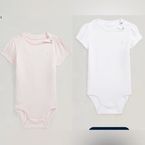 🩷🤍3 RL🤍🩷 NWT/EUC/GUC Baby Girl 12m Sized Cotton Jersey Bodysuit.